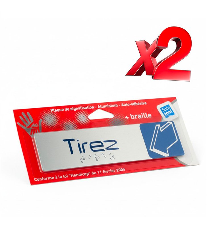 Lot de 2 Plaque de Porte Adhesive 170x45 mm – signaletique en aluminium Brosse