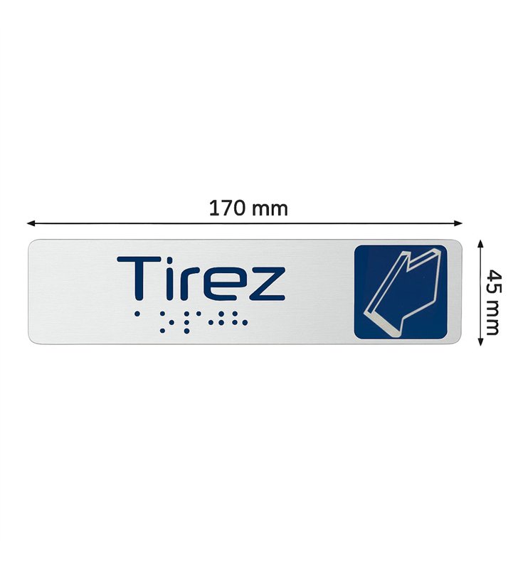 Lot de 2 Plaque de Porte Adhesive 170x45 mm – signaletique en aluminium Brosse
