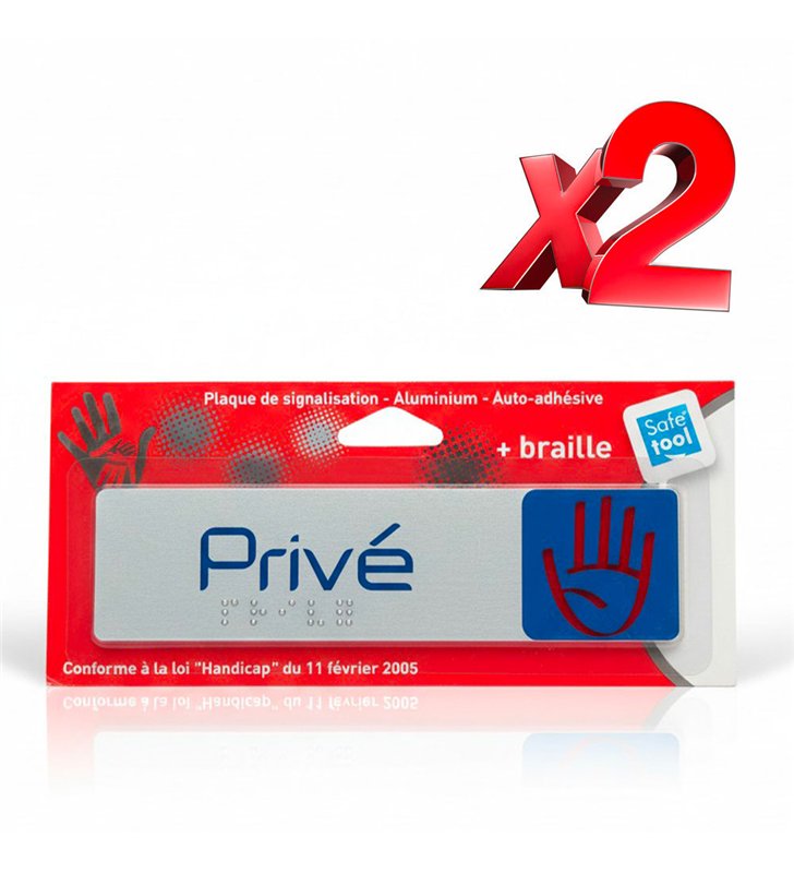 Lot de 2 Plaque de Porte Adhesive 170x45 mm – signaletique en aluminium Brosse