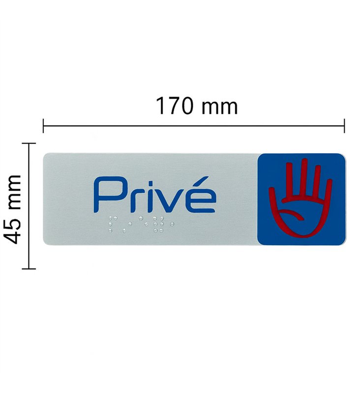 Lot de 2 Plaque de Porte Adhesive 170x45 mm – signaletique en aluminium Brosse
