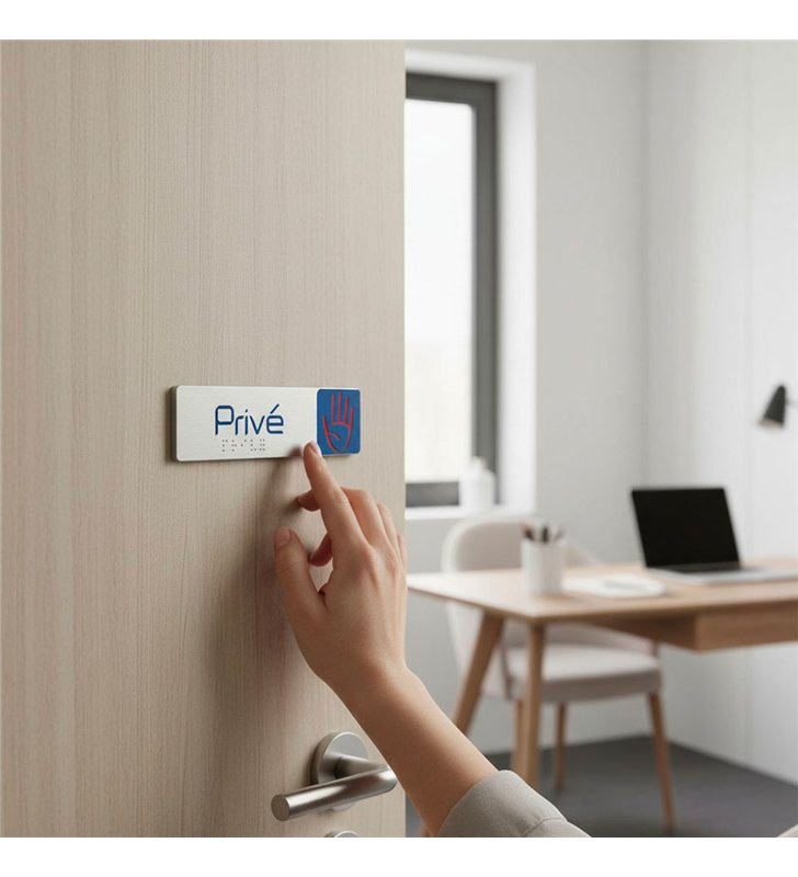 Lot de 2 Plaque de Porte Adhesive 170x45 mm – signaletique en aluminium Brosse