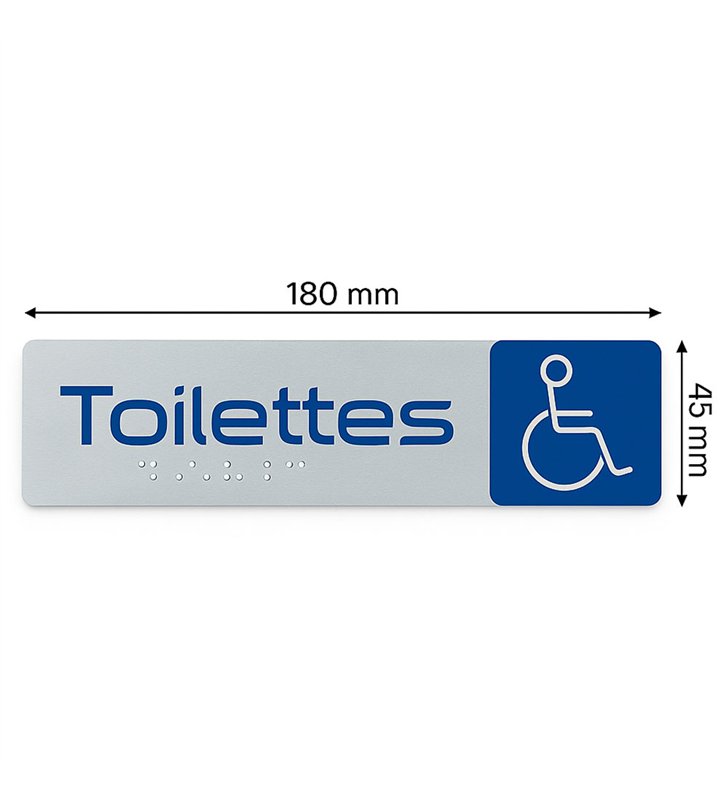 Lot de 2 Plaque de Porte Adhesive 170x45 mm – signaletique en aluminium Brosse