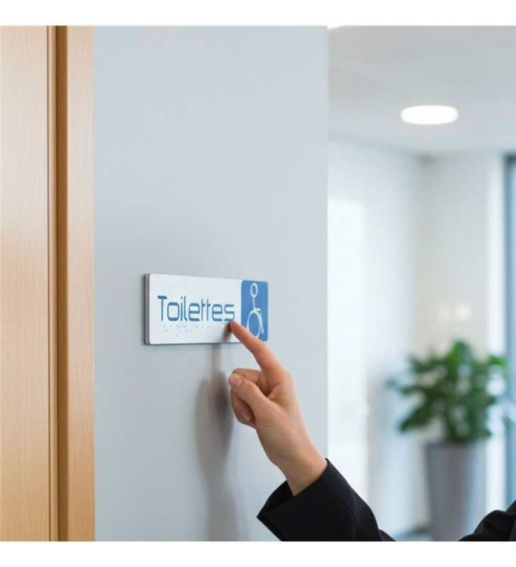Lot de 2 Plaque de Porte Adhesive 170x45 mm – signaletique en aluminium Brosse