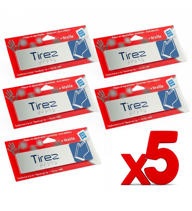 Lot de 2 Plaque de Porte Adhesive 170x45 mm – signaletique en aluminium Brosse