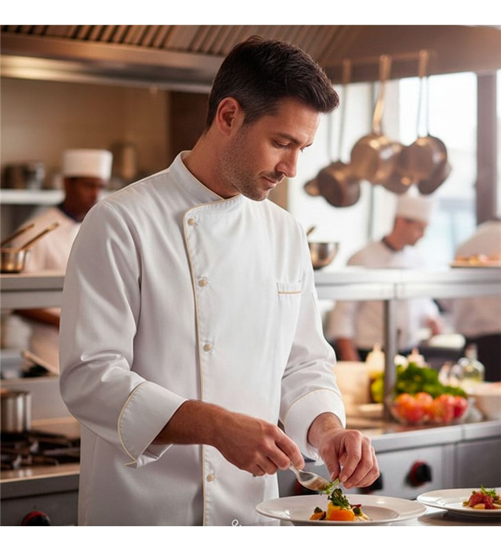 Veste de cuisine mixte manche longue tenue de cuisinier professionnelle