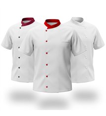 Veste de cuisine professionnelle manche courte tenue de cuisinier blanche