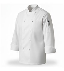 Veste de cuisine mixte blanc manche longue tenue de cuisinier professionnelle