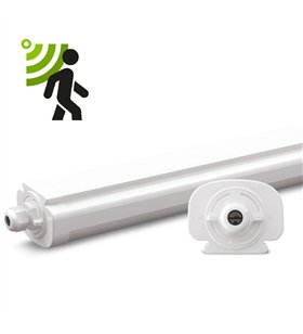 Reglette LED étanche RENO 36W 120cm IP65 avec détecteur hyperfréquence pour parking et entrepôt