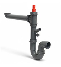 Siphon d’évier de cuisine une 1 cuve avec tubulure gain de place et sortie filetée 40x49, FRANKE