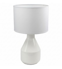 Lampe a poser ceramique abat jour coton blanc luminaire LED E27 chambre salon
