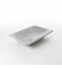 Vasque à poser rectangulaire en Terrazzo 50x37 cm gris moucheté pour salle de bain