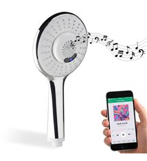 Douchette à Main musical 1 Jet Chromée bluetooth Picots Anti-Calcaire Pastille Éco