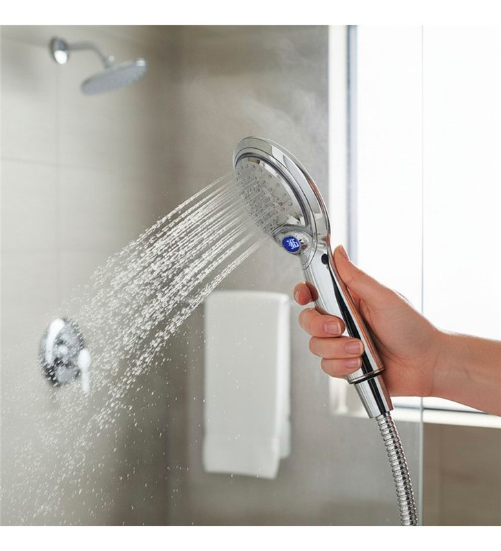 Douchette LED 1 Jet Chromée ABS – Affichage Température Changement Couleur Anti-Calcaire