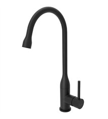 Robinet de cuisine mitigeur pour évier noir mat design 43 cm avec bec mobile