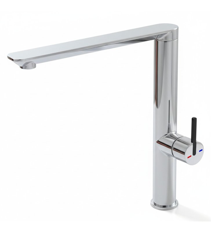Robinet de cuisine mitigeur pour évier chromé design 28 cm avec bec mobile économie d’eau