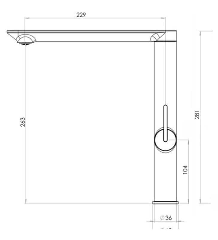 Robinet de cuisine mitigeur pour évier chromé design 28 cm avec bec mobile économie d’eau