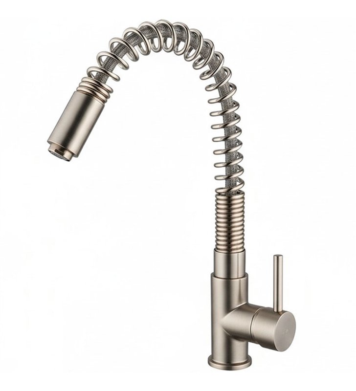 Robinet de cuisine miitigeur pour évier flexible inox 38 cm avec bec orientable