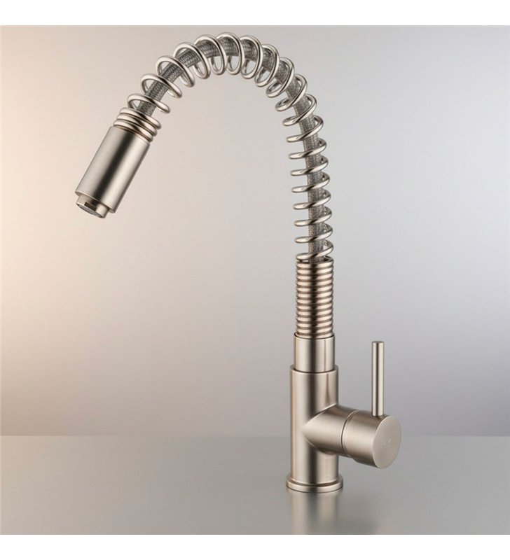 Robinet de cuisine miitigeur pour évier flexible inox 38 cm avec bec orientable