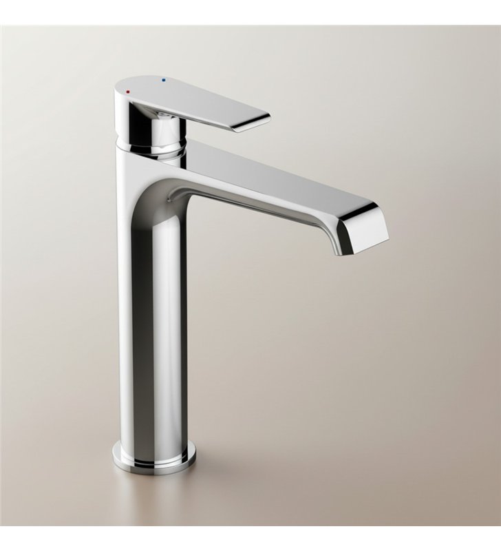 Robinet de lavabo mitigeur haut pour vasque 24 cm chromé brillant