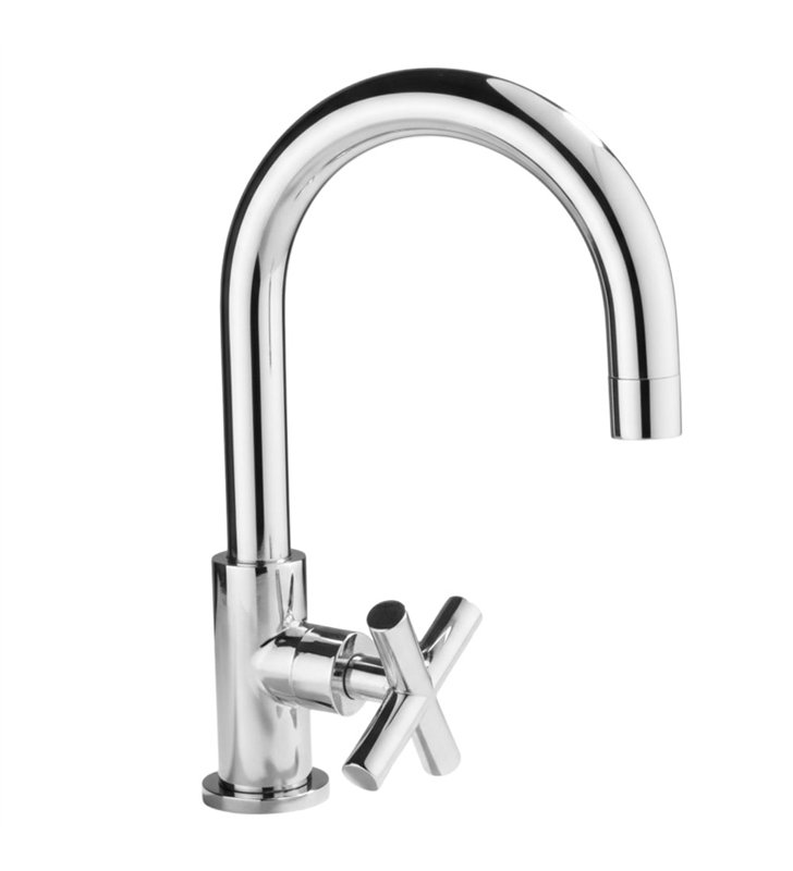 Robinet de lavabo lave-mains chromé design 24 cm ideal pour petits espaces