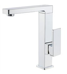 Robinet de salle de bain mitigeur pour lavabo 20 cm chromé avec bec rotatif