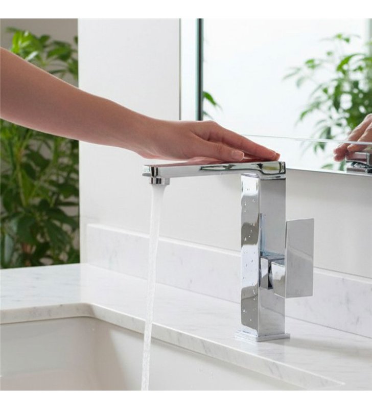 Robinet mitigeur pour lavabo 20 cm chromé avec bec rotatif