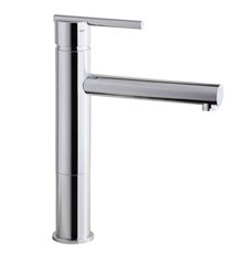 Robinet de salle de bain mitigeur pour lavabo haut 27 cm chromé avec économie d’eau