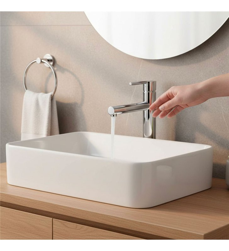 Robinet mitigeur pour lavabo haut 27 cm chromé avec économie d’eau