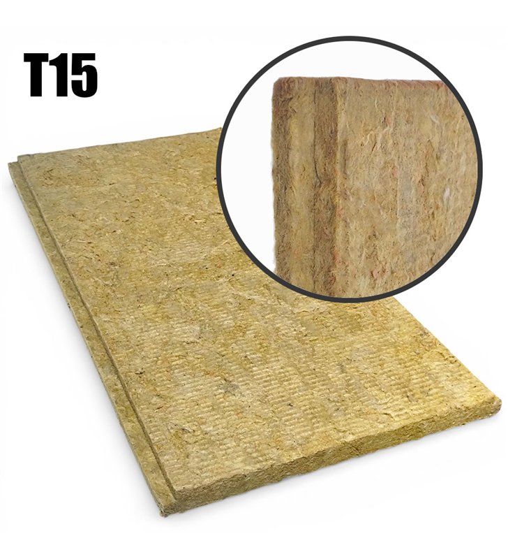 Lot 50 panneaux isolant laine de roche 120×60x4 cm - 36m2 -bordures T15 – Mur et plafond