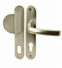 Paire poignées de porte aluminium blindée Bricard Osmose 234 mm béquille aileron trou cylindre