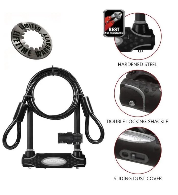 Antivol U Velo avec Cable Master Lock 8274EURDPRO – Certifie Sold Secure Gold