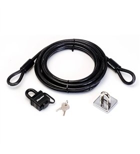 Kit de Securite Master Lock 8271EURDAT – Cable 4,5m, Cadenas et Point d'Ancrage