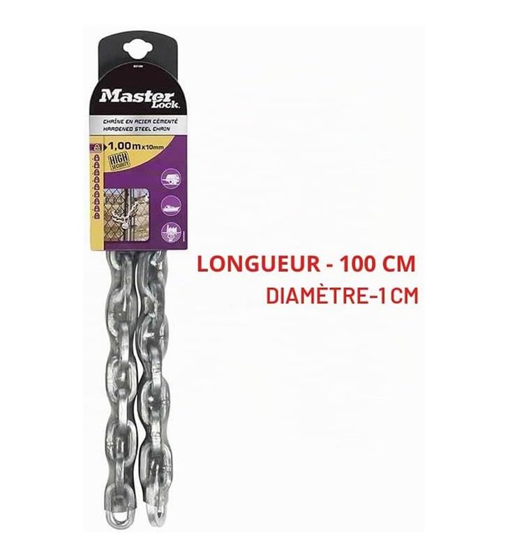 Chaine Antivol Master Lock 8019EURD – Acier Cemente 10mm, 1m