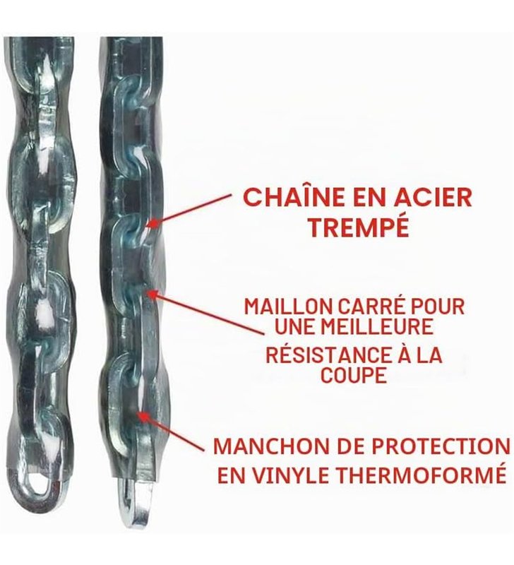 Chaine Antivol Master Lock 8020EURD – Acier Cemente 10mm, 1,5m, Niveau 10/10