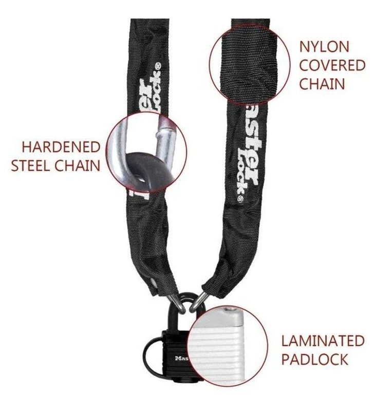 Chaine Antivol Velo avec Cadenas Master Lock 8390EURDPRO – Acier Cemente 6mm, 90cm