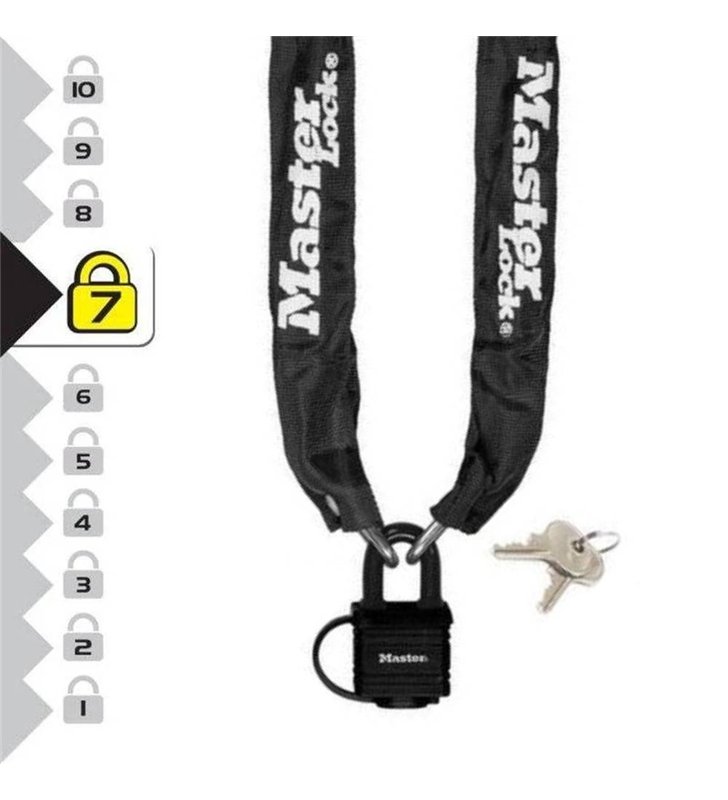 Chaine Antivol Velo avec Cadenas Master Lock 8390EURDPRO – Acier Cemente 6mm, 90cm