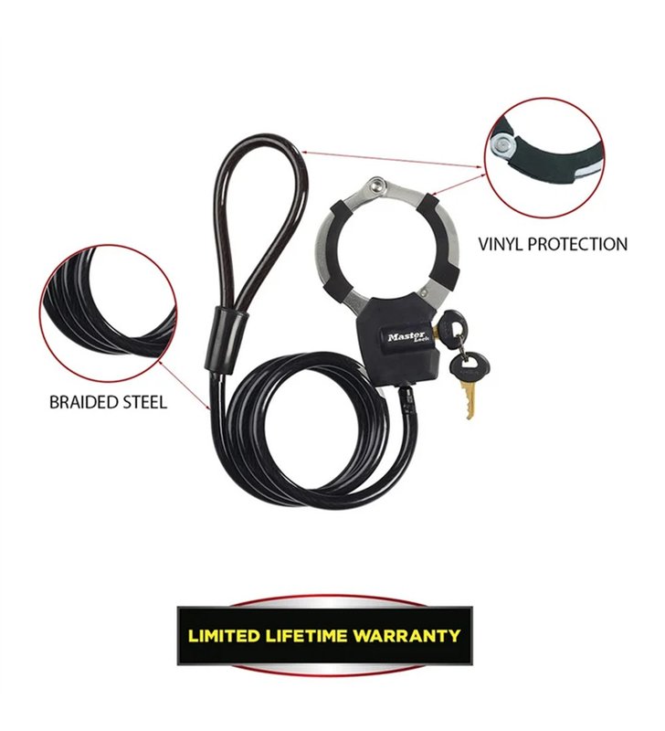 Cable Antivol Menotte Master Lock 8275EURDPROBLK Street Cuff – 1m, Noir