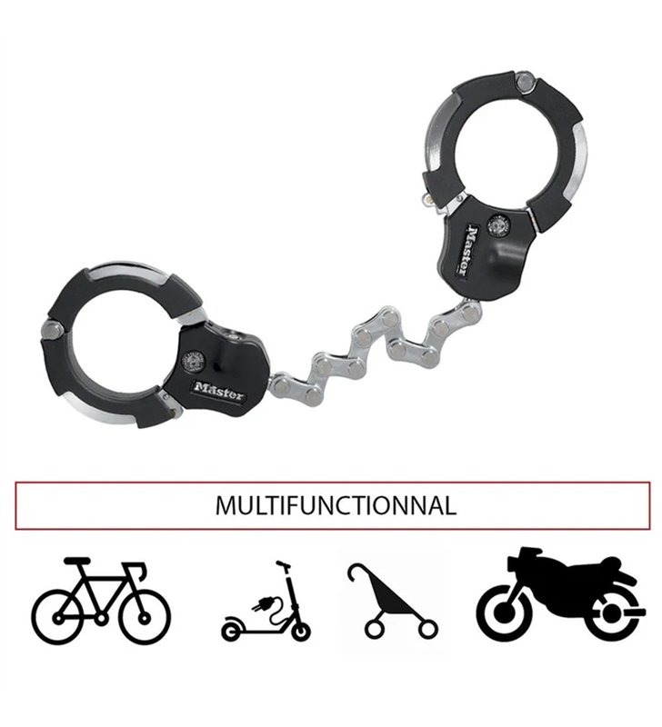 Menottes Antivol Master Lock 8290EURDPRO Street Cuff – Acier Lamine 55cm, Sold Secure Gold