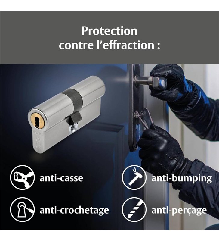 Cylindre de Haute Securite Vachette Radialis 32,5x42,5mm Double Entree
