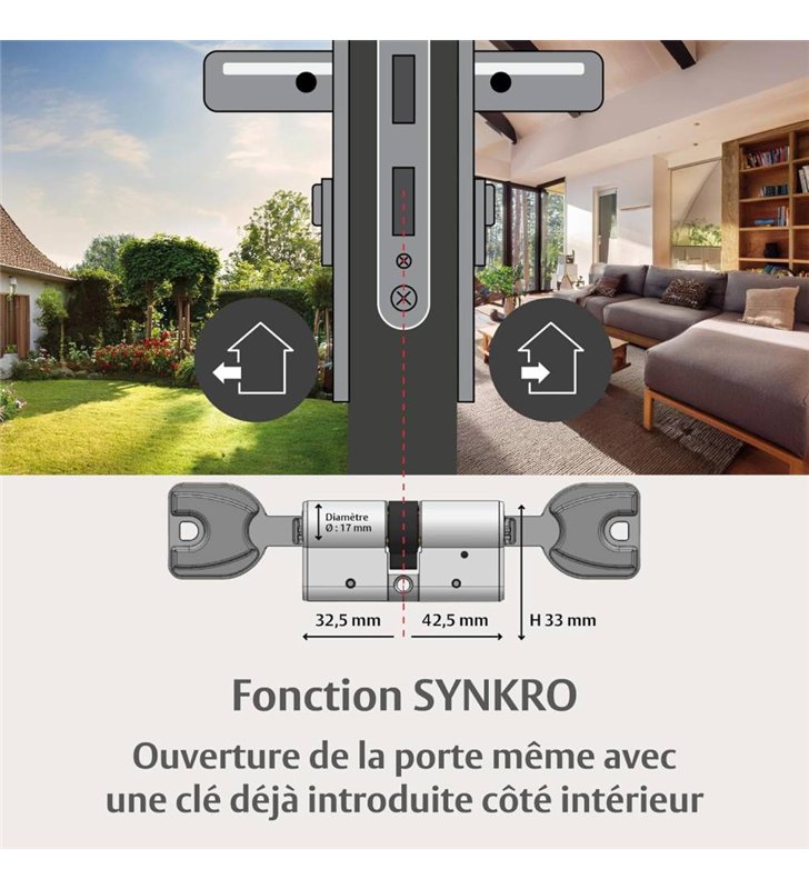 Cylindre de Haute Securite Vachette Radialis 32,5x42,5mm Double Entree
