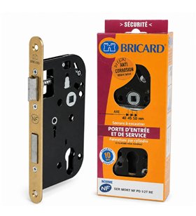 Serrure a Encastrer Bricard 2608 Cylindre Europeen Axe 50mm Tetiere Inox Porte d'Entree