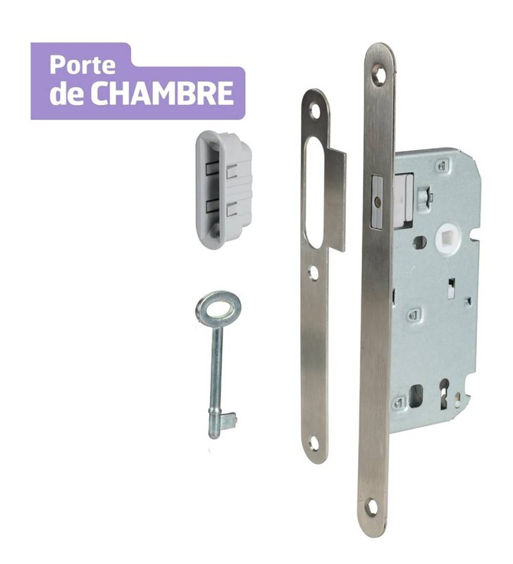 Serrure a Encastrer Bricard 2791 Clé Pene Aimante Axe 40mm Fermeture Silencieuse Porte chambre