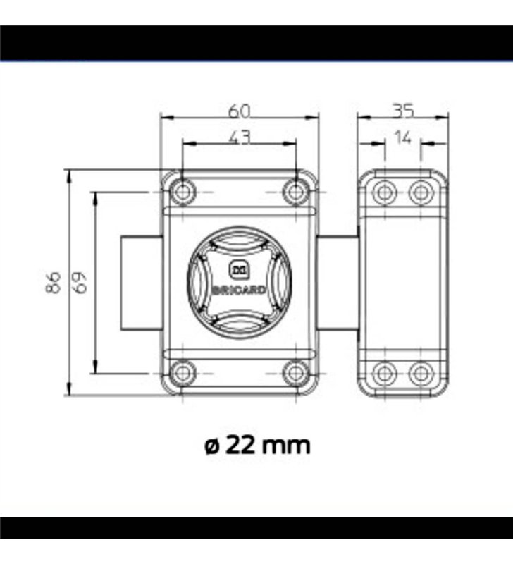 Lot de 2 verrous bouton 45mm et 1 Cylindre de porte européen 30 + 30 mm Bricard 1975