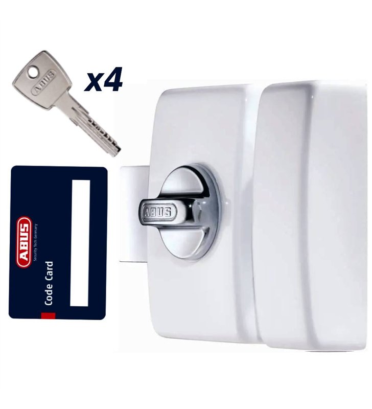 Verrou de Surete Abus V83 CB 40 – Bouton et Cylindre 40mm Blanc Vis Non Apparentes
