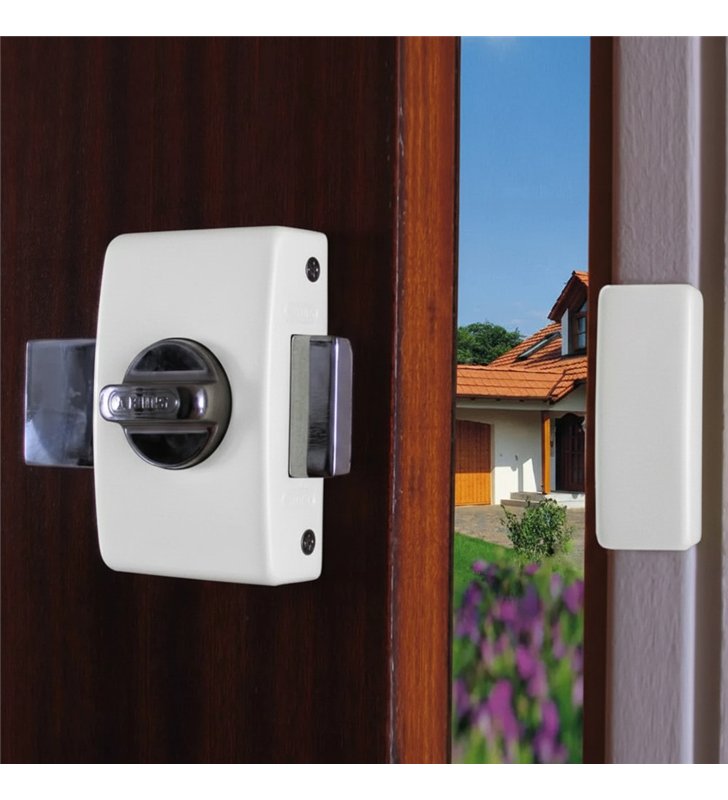 Verrou de Surete Abus V83 CB 45 W – Bouton et Cylindre 45mm Blanc Vis Non Apparentes