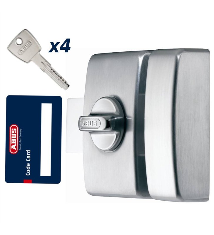 Verrou de Surete Abus V83 CB 45 F9 – Bouton et Cylindre 45mm Argent Satin