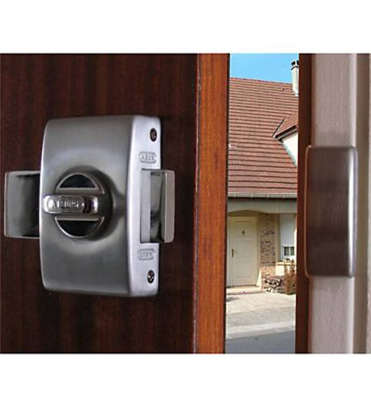 Verrou de Surete Abus V83 CB 45 F9 – Bouton et Cylindre 45mm Argent Satin
