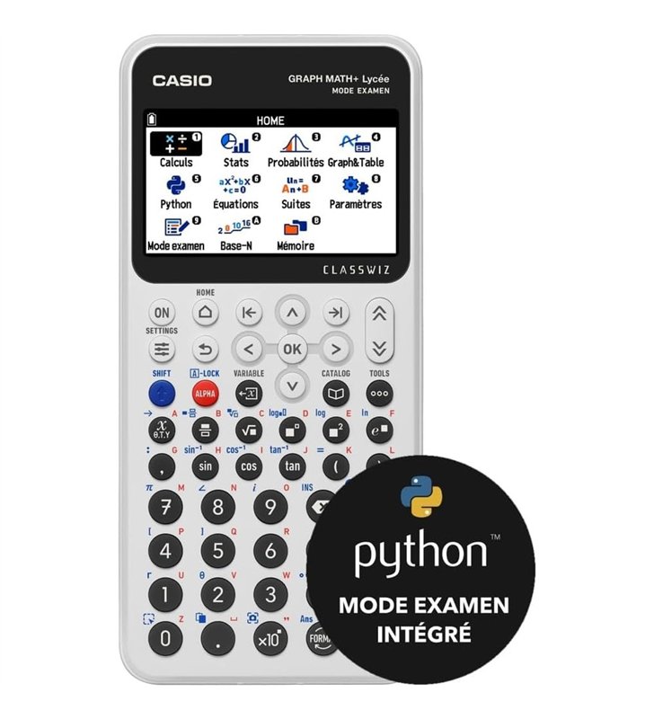 Casio Graph Math+ – Calculatrice Graphique Ecran Couleur Python Mode Examen – Autorisee Bac BTS