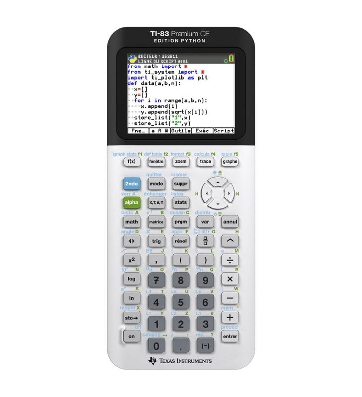 Texas Instruments TI-83 Premium CE – Calculatrice Graphique Ecran Couleur Python – Autorisee Bac