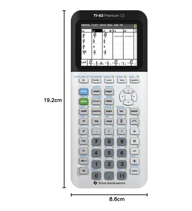 Texas Instruments TI-83 Premium CE – Calculatrice Graphique Ecran Couleur Python – Autorisee Bac